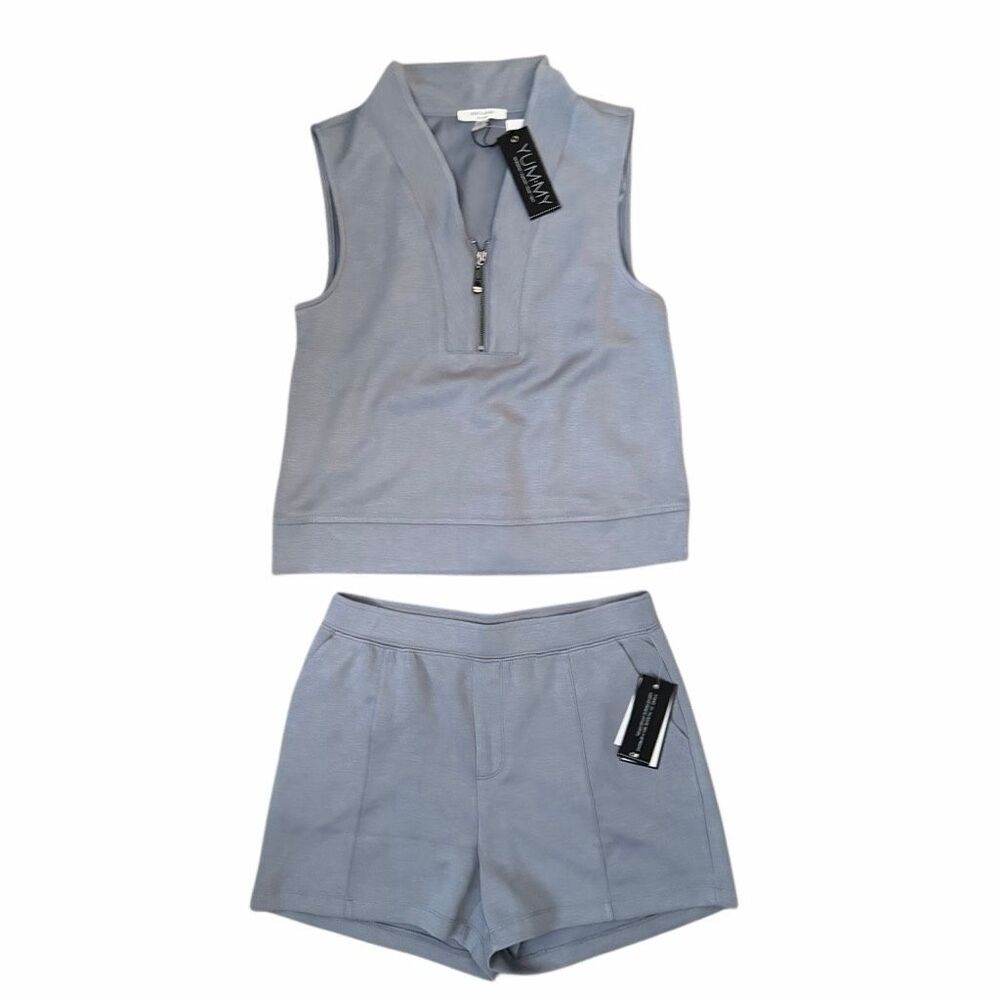 Cable & Gauge 2 PC Shorts Set NWT Periwinkle Blue sz Medium Sleeveless - Picture 2 of 13